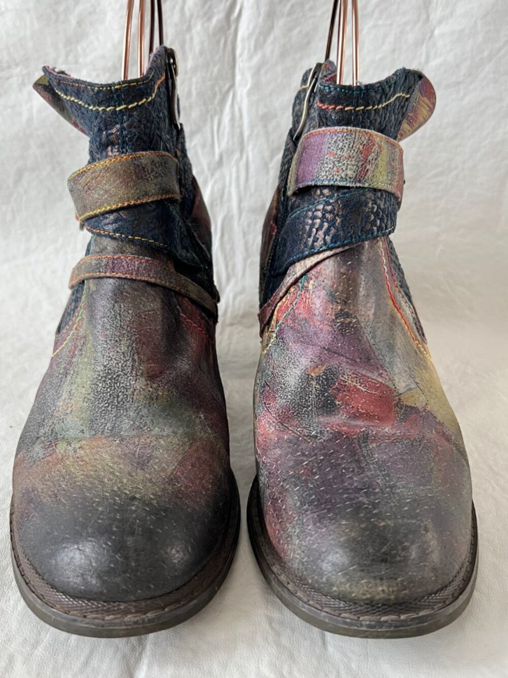 L'artiste Spring Step Shazzam boots 38 7.5 8 colorful rainbow block heel zip up - Picture 2 of 15